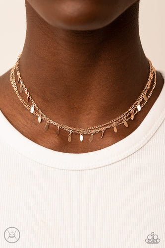 Monochromatic Magic - Rose Gold Choker Necklace - Sabrina's Bling Collection