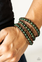 Load image into Gallery viewer, Pine Paradise - Green Wood Bracelet - Sabrina&#39;s Bling Collection