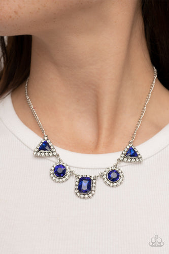 Posh Party Avenue - Blue Rhinestone Necklace - Sabrina's Bling Collection