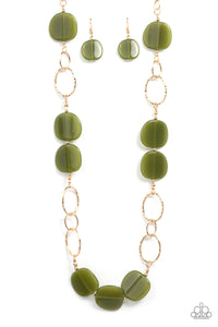 Posh Promenade - Green & Gold Necklace - Sabrina's Bling Collection