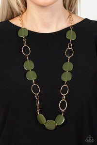 Posh Promenade - Green & Gold Necklace - Sabrina's Bling Collection