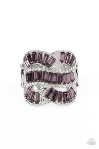 Six-Figure Flex - Purple Rhinestone Ring- Sabrinas Bling Collection