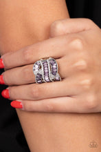 Load image into Gallery viewer, Six-Figure Flex - Purple Rhinestone Ring- Sabrinas Bling Collection