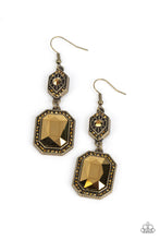 Load image into Gallery viewer, Starry-Eyed Sparkle - Brass Earrings - Sabrina&#39;s Bling Collection