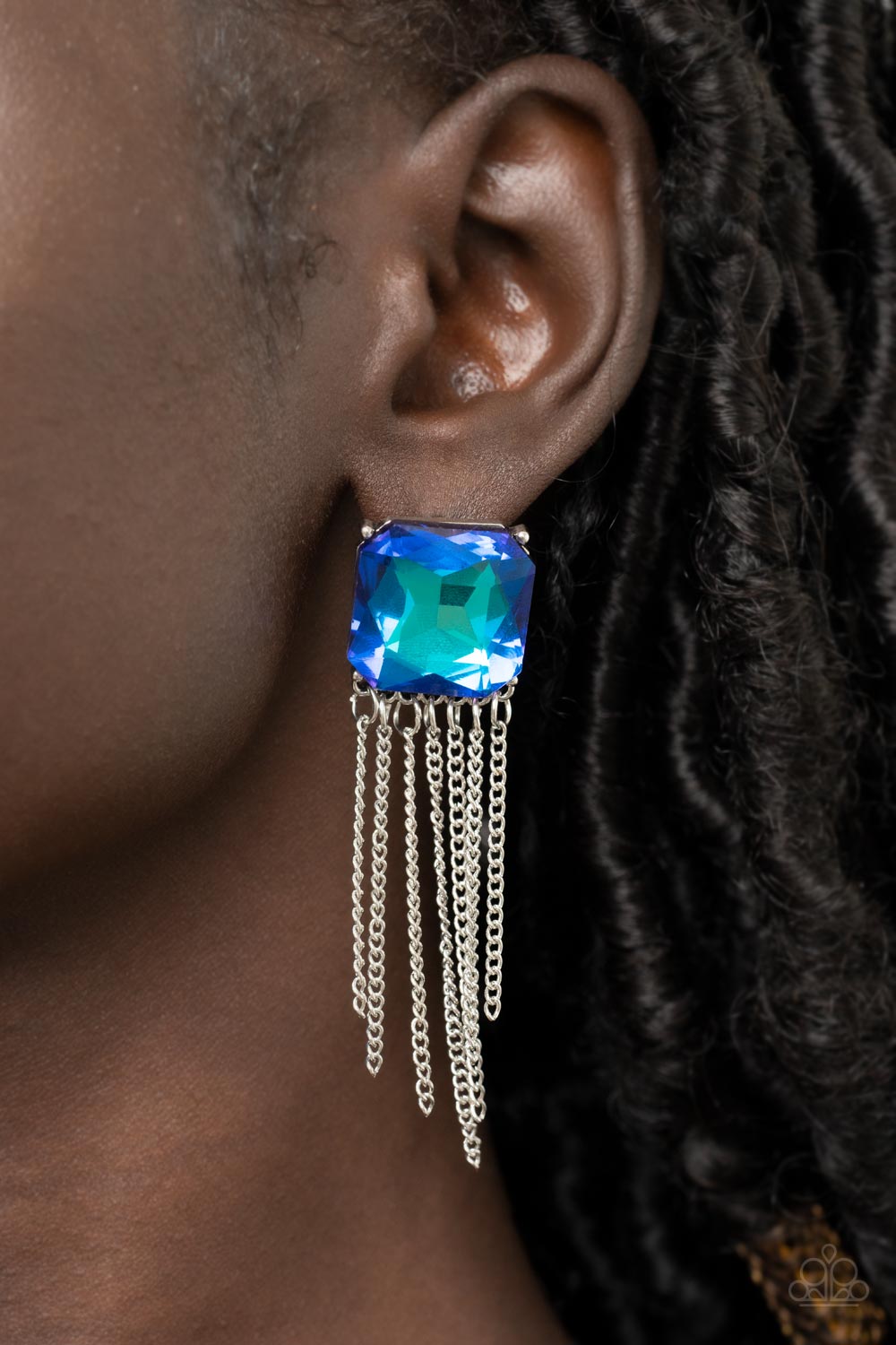 Supernova Novelty - Blue Oil Spill Earrings - Sabrina's Bling Collection