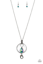 Load image into Gallery viewer, Swinging Shimmer - Multi Oil Spill Lanyard Necklace - Sabrina&#39;s Bling Collection