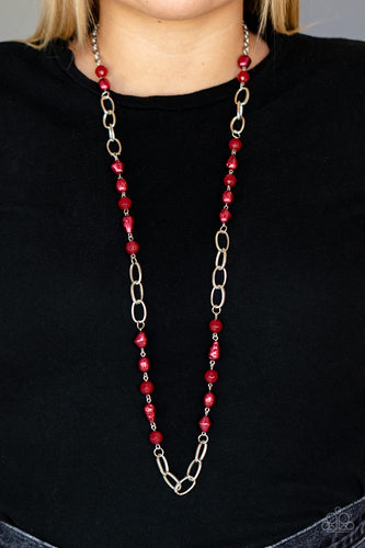 Tea Party Tango - Red Necklace - Sabrina's Bling Collection