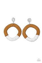 Load image into Gallery viewer, Thats a WRAPAROUND - Brown &amp; White Earrings - Sabrina&#39;s Bling Collection