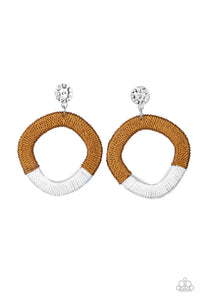 Thats a WRAPAROUND - Brown & White Earrings - Sabrina's Bling Collection