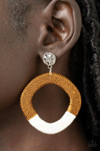 Thats a WRAPAROUND - Brown & White Earrings - Sabrina's Bling Collection