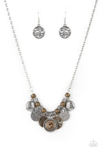 Load image into Gallery viewer, To Coin A Phrase - Brown Topaz Rhinestone Necklace - Sabrina&#39;s Bling Collection