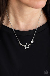 United We Sparkle - White Rhinestone Star Necklace - Sabrina's Bling Collection