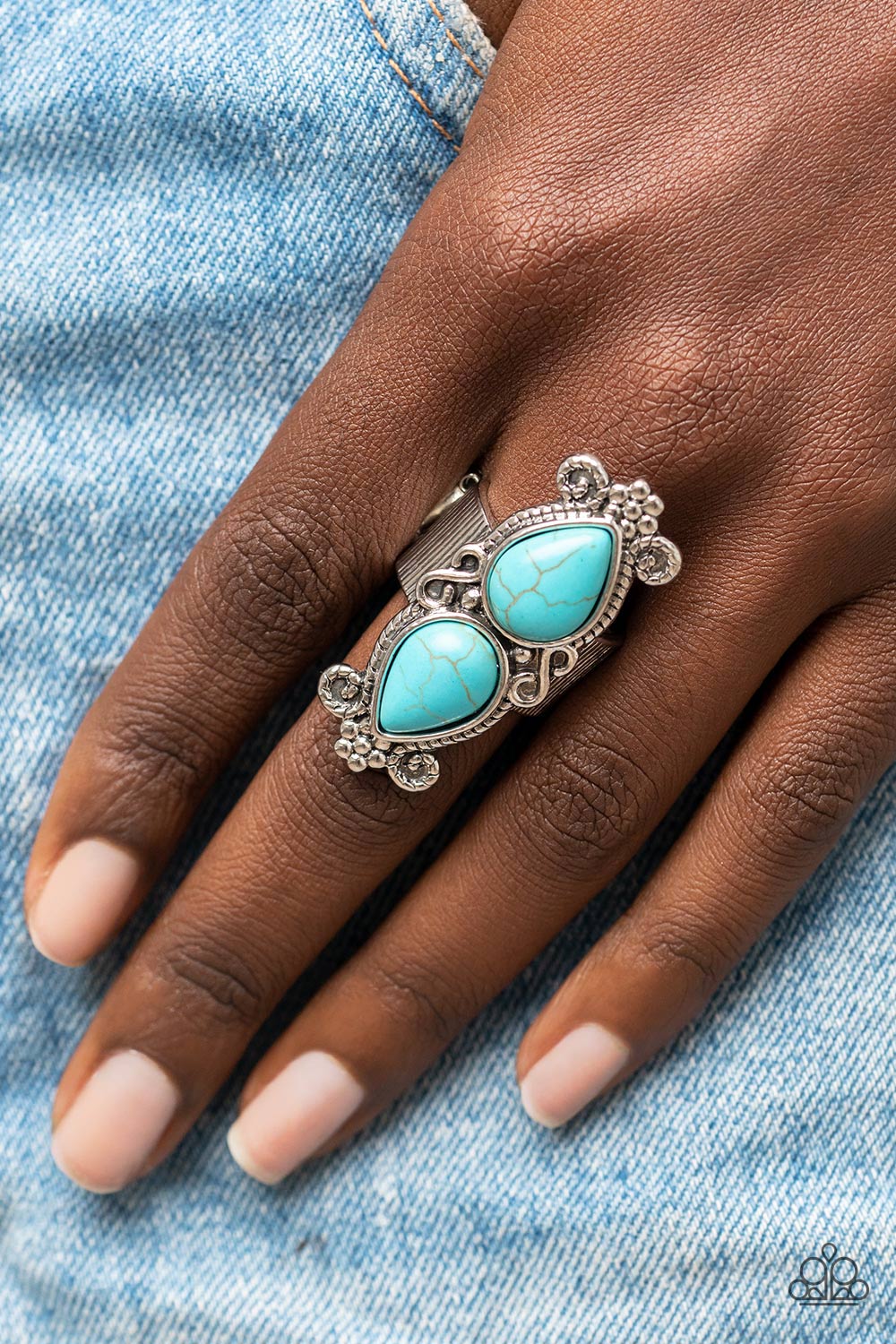 Adobe Garden - Blue Turquoise Ring- Sabrinas Bling Collection