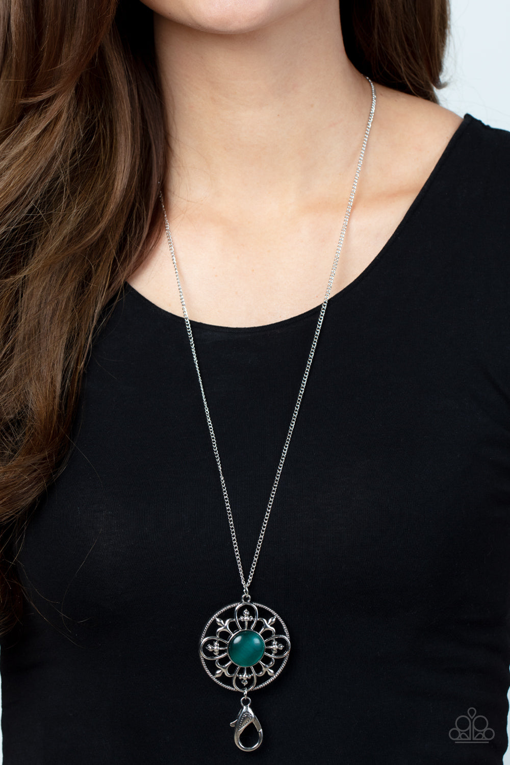 Celestial Compass - Green Cat's Eye Necklace - Sabrina's Bling Collection