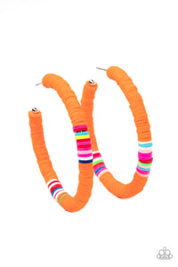 Colorfully Contagious - Orange Hoop Earrings - Sabrina's Bling Collection