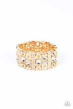 Load image into Gallery viewer, Dynamically Diverse - Gold &amp; White Rhinestone Bracelet - Sabrina&#39;s Bling Collection