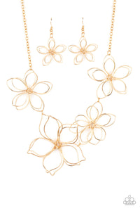 Flower Garden Fashionista - Gold Necklace - Sabrina's Bling Collection