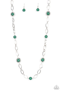 Fundamental Fashion - Green Emerald Pearls Necklace - Sabrina's Bling Collection