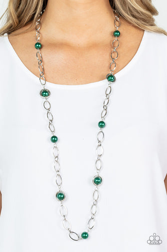 Fundamental Fashion - Green Emerald Pearls Necklace - Sabrina's Bling Collection