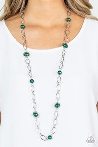 Fundamental Fashion - Green Emerald Pearls Necklace - Sabrina's Bling Collection