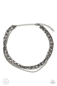 Glitter and Gossip - Black & White Rhinestone Choker Necklace - Sabrina's Bling Collection