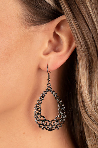 Granada Garland - Black Filigree Earrings - Sabrina's Bling Collection