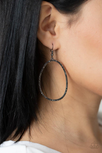 OVAL-ruled! - Black Earrings - Sabrina's Bling Collection