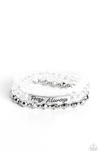 Pray Always - White Inspirational Bracelet - Sabrinas Bling Collection