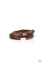 Load image into Gallery viewer, Public In-QUARRY - Purple Amethyst &amp; Wood Bracelet - Sabrina&#39;s Bling Collection