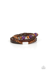Public In-QUARRY - Purple Amethyst & Wood Bracelet - Sabrina's Bling Collection