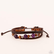 Load image into Gallery viewer, Public In-QUARRY - Purple Amethyst &amp; Wood Bracelet - Sabrina&#39;s Bling Collection