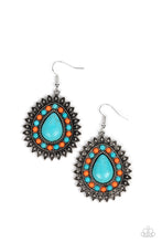 Load image into Gallery viewer, Sagebrush Sabbatical - Blue Turquoise &amp; Orange Earrings - Sabrina&#39;s Bling Collection