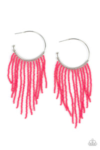 Saguaro Breeze - Pink Seed Bead Hoop Earrings - Sabrinas Bling Collection