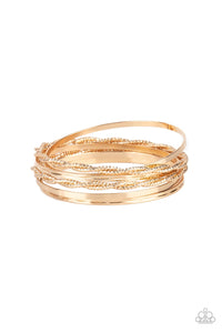 Sensational Shimmer - Gold Bangle Bracelets - Sabrinas Bling Collection