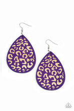 Load image into Gallery viewer, Suburban Jungle - Purple Wood Earrings - Sabrina&#39;s Bling Collection