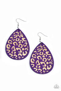 Suburban Jungle - Purple Wood Earrings - Sabrina's Bling Collection