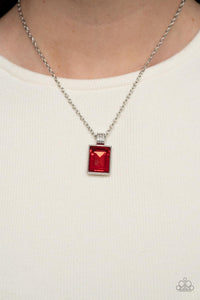 Understated Dazzle - Red Rhinestone Necklace - Sabrina's Bling Collection