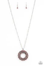 Load image into Gallery viewer, Wintry Wreath - Red Rhinestone Necklace - Sabrina&#39;s Bling Collection