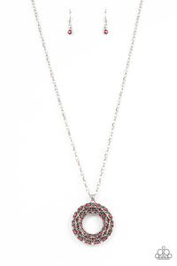 Wintry Wreath - Red Rhinestone Necklace - Sabrina's Bling Collection