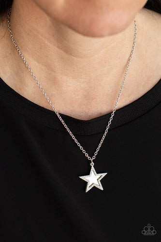 American Anthem - White Rhinestone Star Necklace - Black Diamond Exclusive - Sabrina's Bling Collection