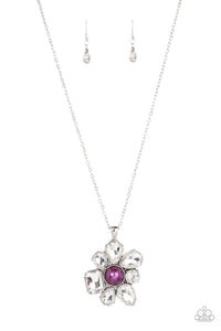 BLOOM Shaka-Laka - Purple Floral Necklace - Sabrina's Bling Collection