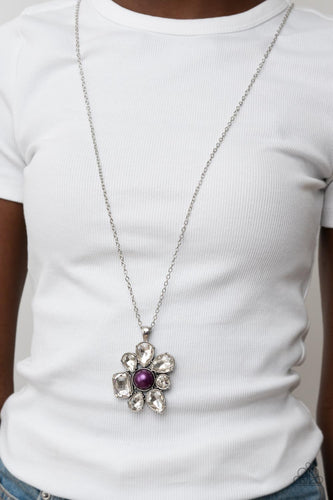 BLOOM Shaka-Laka - Purple Floral Necklace - Sabrina's Bling Collection