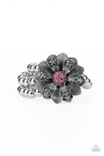 Load image into Gallery viewer, Botanical Bravado - Pink Flower Bracelet - Sabrina&#39;s Bling Collection