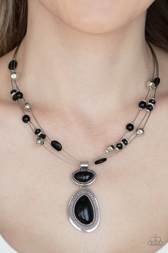 Discovering New Destinations - Black Necklace - Sabrina's Bling Collection