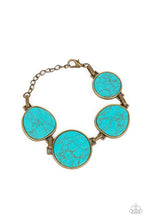 Load image into Gallery viewer, Flat Out Frontier - Brass &amp; Turquoise Bracelet - Sabrina&#39;s Bling Collection