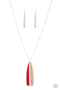 Grab a Paddle - Red Wood Necklace - Sabrina's Bling Collection