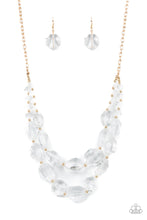 Load image into Gallery viewer, Icy Illumination - Gold &amp;  White Necklace - Sabrina&#39;s Bling Collection