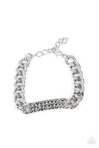 Icy Impact - Silver Hematite Rhinestone Bracelet - Sabrina's Bling Collection