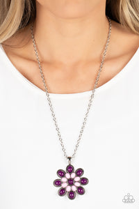 In the MEADOW of Nowhere - Multi Plum & Rosette Necklace - Sabrina's Bling Collection