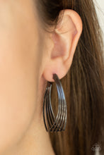 Load image into Gallery viewer, Industrial Illusion - Black Hoop Earrings - Sabrina&#39;s Bling Collection